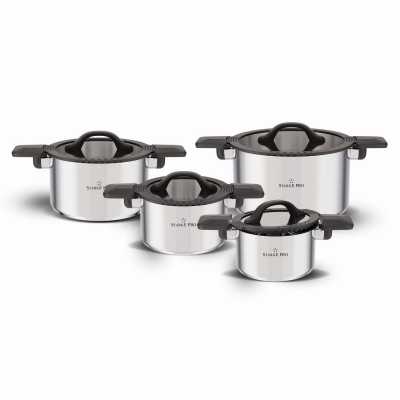 Sada hrncov nerezových 8 dielov CREATIVO Obrázok pre Sada hrncov nerezových 8 dielov CREATIVO