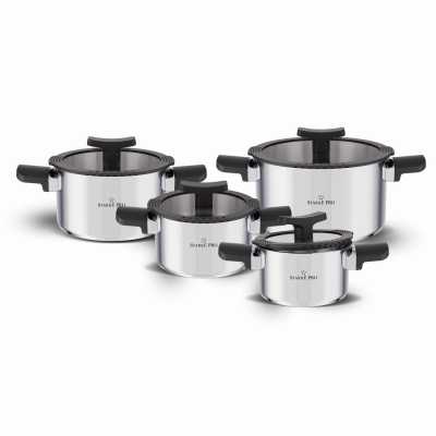 Sada hrncov nerezových 8 dielov ETERNO Obrázok pre Sada hrncov nerezových 8 dielov ETERNO