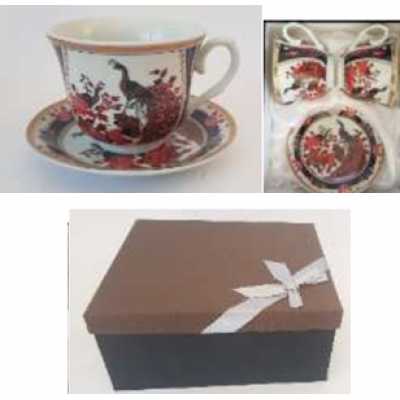 Kávová súprava 2+2 pávy Obrázok pre Kávová súprava 2+2 pávy