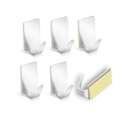 Háčik samolepiaci nerezový 6ks Obrázok pre Háčik samolepiaci nerezový 6ks