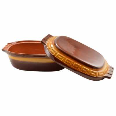 Glazúrovaný hlinený pekáč 6 l s pokrievkou Obrázok pre Glazúrovaný hlinený pekáč 6 l s pokrievkou