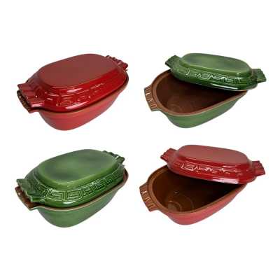 Glazúrovaný hlinený pekáč 6 l s pokrievkou FAREBNÝ Obrázok pre Glazúrovaný hlinený pekáč 6 l s pokrievkou FAREBNÝ