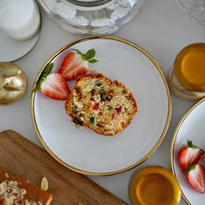 Dezertný tanier biely GOLD 19cm Obrázok pre Dezertný tanier biely GOLD 19cm