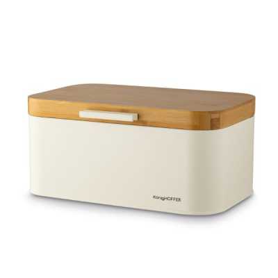 Chlebník kovový s bambusom krémový Capri Obrázok pre Chlebník kovový s bambusom krémový Capri