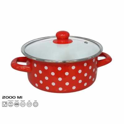 Kastrol smaltovaný s pokrievkou 2,0L 20x9cm JAEN Obrázok pre Kastrol smaltovaný s pokrievkou 2,0L 20x9cm JAEN