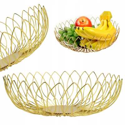 Zlatý košík na ovocie 25,5 x 10,5 cm Obrázok pre Zlatý košík na ovocie 25,5 x 10,5 cm