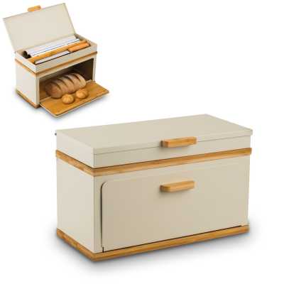 Chlebník kovový s bambusom Artesano krémové prevedenie Obrázok pre Chlebník kovový s bambusom Artesano krémové prevedenie