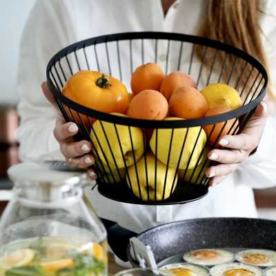 Kruhový čierny košík na ovocie 30 x 20 cm Obrázok pre Kruhový čierny košík na ovocie 30 x 20 cm