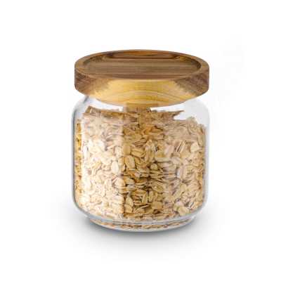 Sklenená nádoba s dreveným viečkom Akácia 350 m Obrázok pre Sklenená nádoba s dreveným viečkom Akácia 350 m