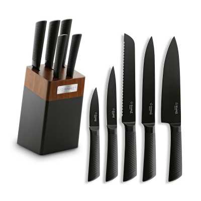 Sada 5 nožov so stojanom z akácie Taylor Obrázok pre Sada 5 nožov so stojanom z akácie Taylor