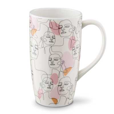 Hrnček Eli Tváre 600 ml – porcelánový hrnček na kávu a čaj Obrázok pre Hrnček Eli Tváre 600 ml – porcelánový hrnček na kávu a čaj