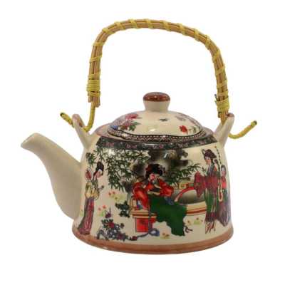 Keramická čajová kanvica 600 ml so sitkom a orientálnym motívom Obrázok pre Keramická čajová kanvica 600 ml so sitkom a orientálnym motívom