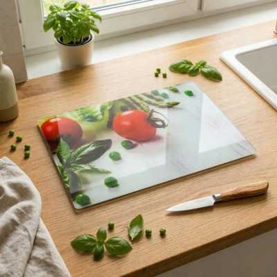 Sklenená krájacia doska 20 x 30 cm – paradajky Obrázok pre Sklenená krájacia doska 20 x 30 cm – paradajky