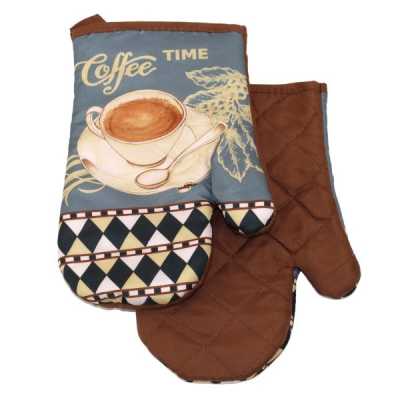 Kuchynské rukavice sada 2ks coffee time Obrázok pre Kuchynské rukavice sada 2ks coffee time