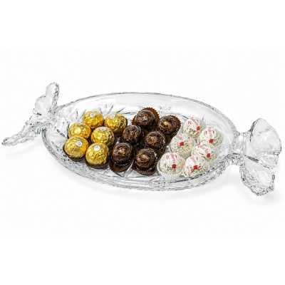 Sklenená misa na pralinky a cukríky 43 × 15 cm Obrázok pre Sklenená misa na pralinky a cukríky 43 × 15 cm