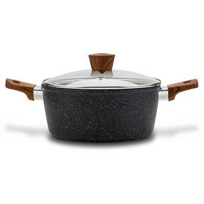 Hrniec 28cm s kamenným povrchom a pokrievkou 6,6L NATURE Obrázok pre Hrniec 28cm s kamenným povrchom a pokrievkou 6,6L NATURE
